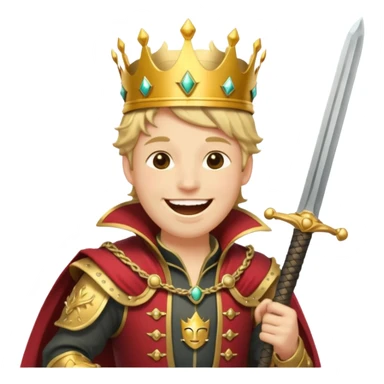 🤣+🗡️👑🧥 sticker