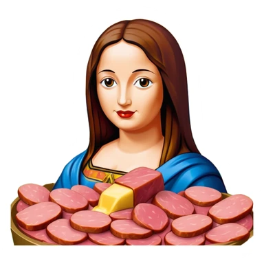 pop art monalisa SPAM meat slop landscape  sticker