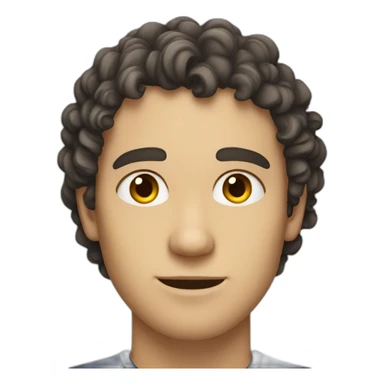 A white man with curly, black, near-brown hair, and brown, near-yellow eyes  sticker
