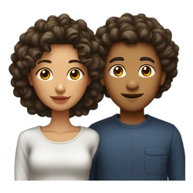 Couple fille cheveux bouclés et garçon noir  sticker