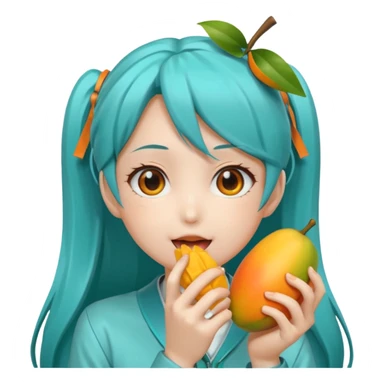 Hatsune miku eating mango sticker