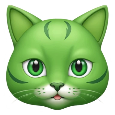 Créame un gato que se combierta en alien verde sticker