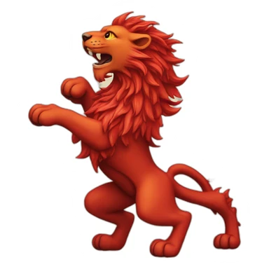 Red rampant lion sticker