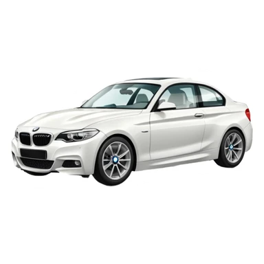 fancy white BMW car driving towards right side sticker