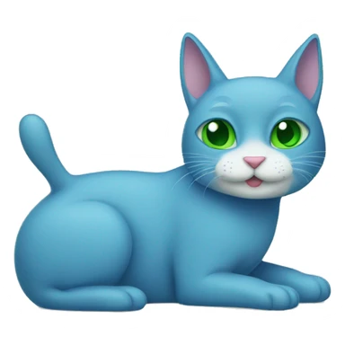 blue cat and green rabit sticker