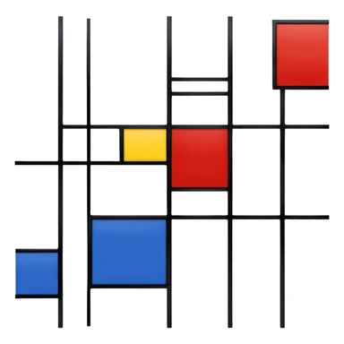 Piet Mondrian, Composition with Red Blue and Yellow painting  sticker