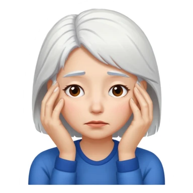 female white hair face palm
 sticker