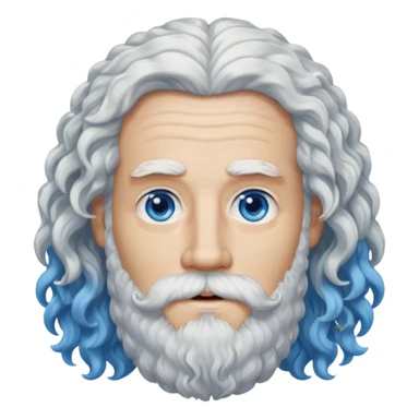 white bearded and curly long haired beard white sticker