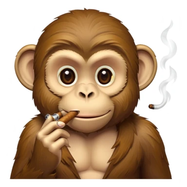 Monkey smoking cigar sticker