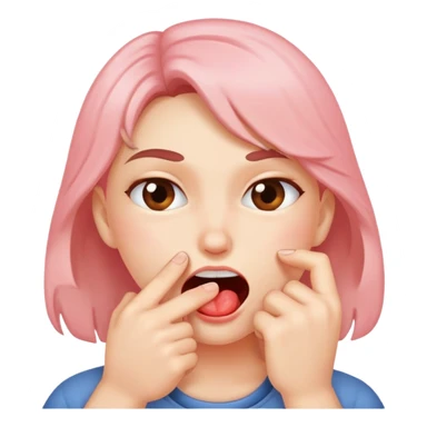 Bitting finger while blushing  sticker