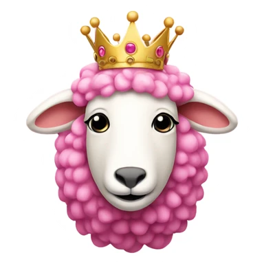 Pink sheep with crown  sticker