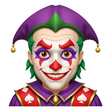 crazy colorful human jolly joker from poker, medieval, vintage sticker