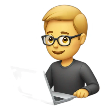 a man typing on laptop sticker