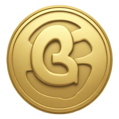 Gold coin depicting the letter iQ sticker