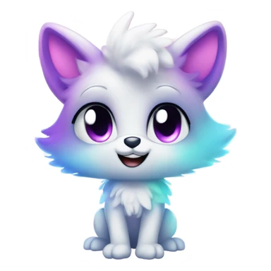 Adorable innocent cute gradient-Sparkle-nebula-fursona anthropomorphic furry, full body sticker