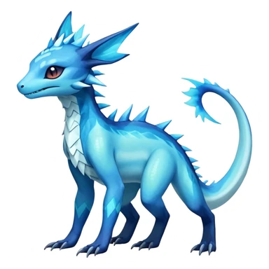 Colorful Iridescent Exotic Salandit-Aurorus-Glaceon-Fakémon-hybrid-creature (full body)  sticker