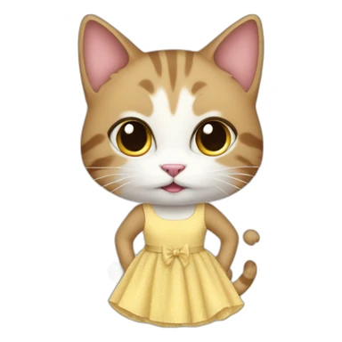Cat with a dress sticker
