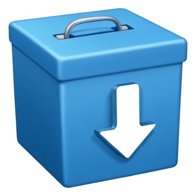 Blue box with a blue check in side sticker