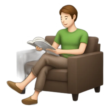 Reading at home, drinking a coffee, relax sticker