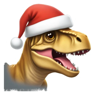 Trex in a Santa hat sticker