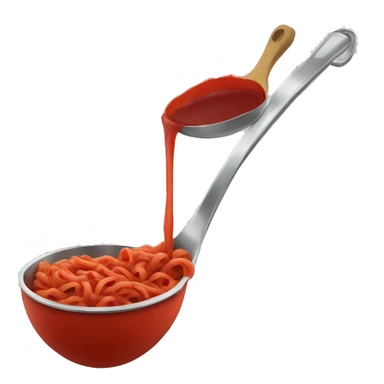 Red pasta sauce in a ladle  sticker