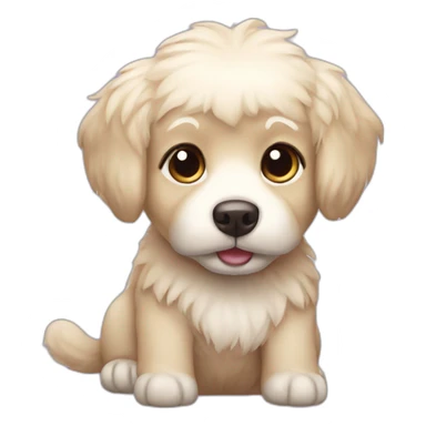 cream_puppy_pom_dog sticker