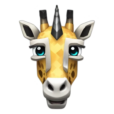 Minecraft Black Jiraffe Head With Diamond Unicorn Horn and Lazer Eyes sticker