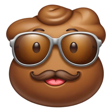 A poop with sunglasses  sticker
