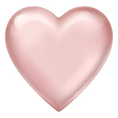 Polished rose quartz heart gemstone with pale pink color and soft glow sticker