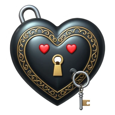 heart with a dark lock and key sticker