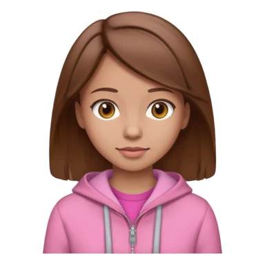 pink wearing girl with brown hair sticker
