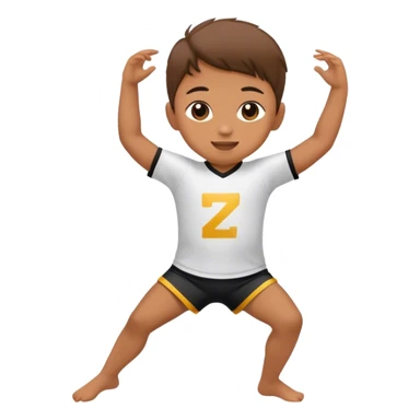 bambino che balla con la maglia del n sticker