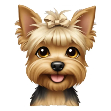Baby york terrier with beige bow  sticker