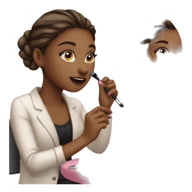 girl applying make up sticker