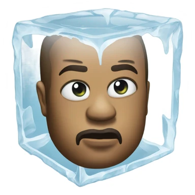 An ice cube with a dollar frozen inside it sticker