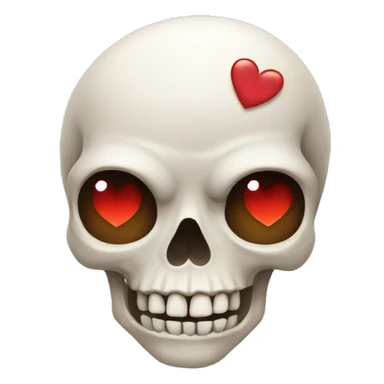 skull with heart eyes  sticker