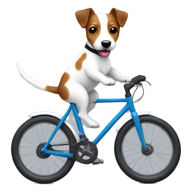 Jack Russell dog riding road bike sticker