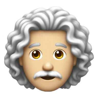 brown curly long hair white guy with mustache on a toilet sticker