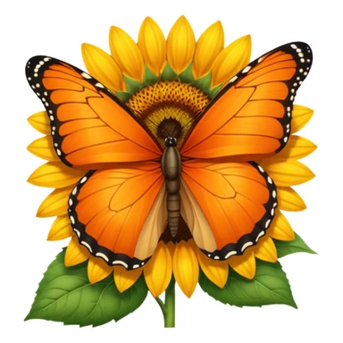 orange Butterfly on Sunflower sticker
