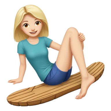 a woman sitting barefoot with one talking detailed pretty face on each sole sticker