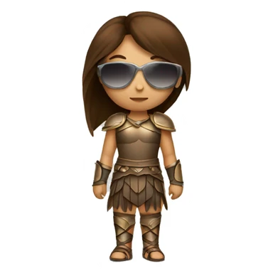 Girl gladiator with long straight brown hair and sunglasses  sticker