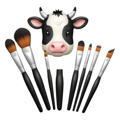 Cow print makeup brushes sticker