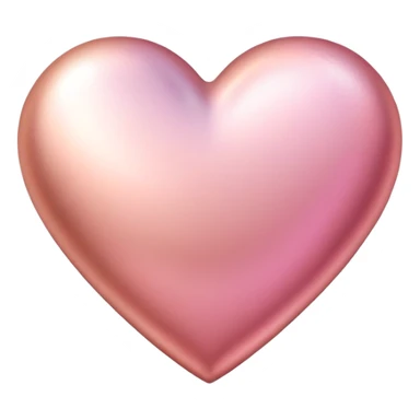 Rose gold heart with gradient pink tones, metallic texture sticker