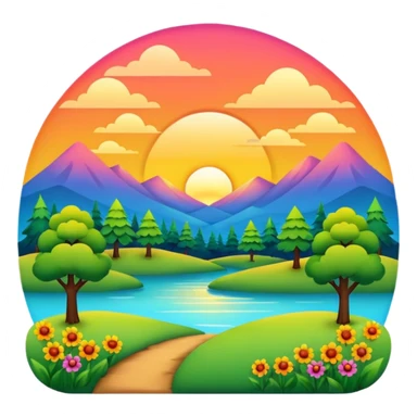 Pôr do sol com Natureza  sticker