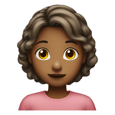 girl blushing with heart sticker