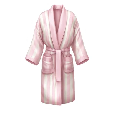 light pink and white striped silk robe sticker