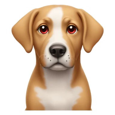 Dog wearing a heart  sticker