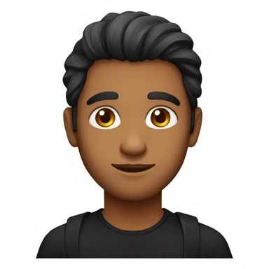 An brown beautiful Indian guy with middle part long hairs and black tshirt, beautiful eyes  sticker