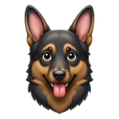 cartoon style dark German Shepherd dog with longer tongue hanging out  sticker