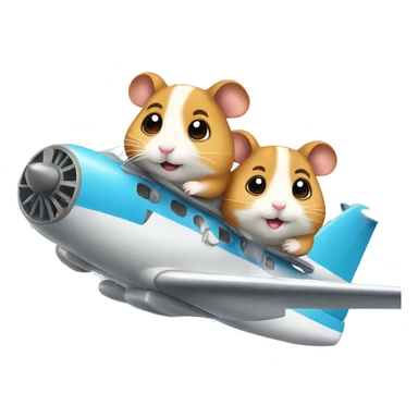Two hamsters flying on plane sticker